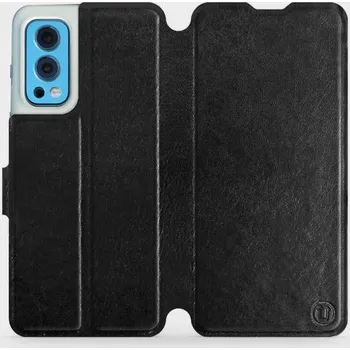 Pouzdro na mobilní telefon Flipové pouzdro Mobiwear - OnePlus Nord 2 5G - Černé a šedé (Knížkové flip pouzdro, obal, kryt na mobil OnePlus Nord 2 5G - Černé a šedé, materiál Umělá kůže + TPU - ochrana 360°, stojánek, silikonová vanička, magnetické zavírání)