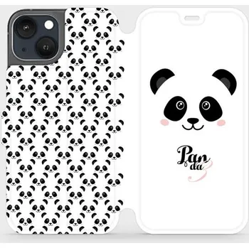 Pouzdro na mobilní telefon Flipové pouzdro Mobiwear - Apple iPhone 13 - M030P Panda Amálka (Knížkové flip pouzdro, obal, kryt na mobil Apple iPhone 13 - M030P Panda Amálka, materiál Umělá kůže + TPU - ochrana 360°, stojánek, silikonová vanička, magnetické zavírání)