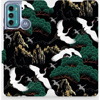 Pouzdro na mobilní telefon Flipové pouzdro Mobiwear - Motorola Moto G60 - VP16S Jeřábi (Knížkové flip pouzdro, obal, kryt na mobil Motorola Moto G60 - VP16S Jeřábi, materiál Umělá kůže + TPU - ochrana 360°, stojánek, silikonová vanička, magnetické zavírání)