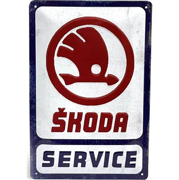 Plechová cedule Retro plechová cedule ŠKODA SERVICE 20x30 cm
