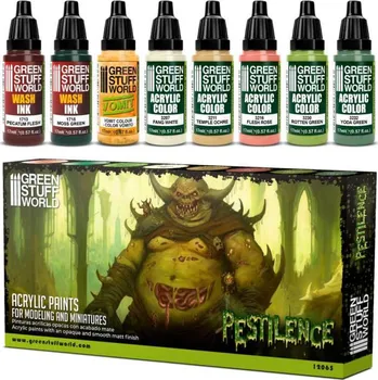 Speciální výtvarná barva Green Stuff World Paint Set - Pestilence (Green Stuff World)