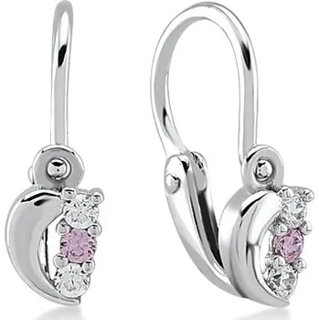 Náušnice Lillian Vassago Dětské zlaté náušnice s čirými a růžovými zirkony, zapínání brizura LLV66-KGER029