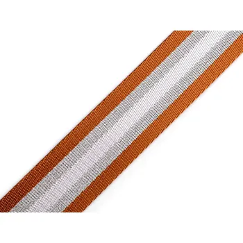 Hladký oboustranný popruh s lurexem šíře 38 mm