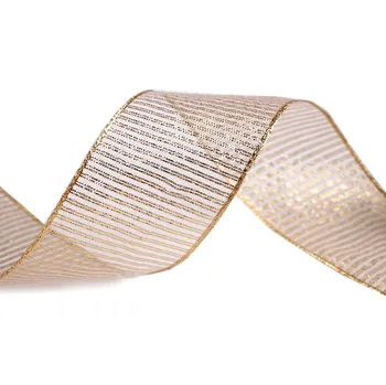 Stuha Stuha s lurexem a drátem šíře 40 mm