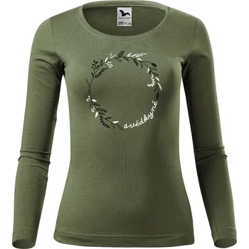 DOBRÝ TRIKO Dámské bavlněné triko Svědkyně kruh Velikost: XL, Barva: Khaki