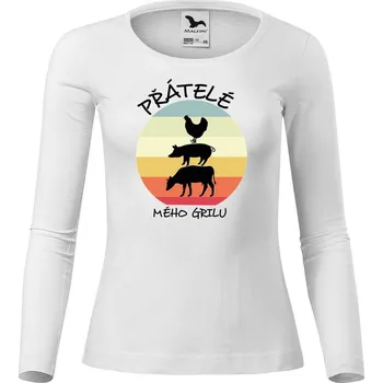 Dámské tričko DOBRÝ TRIKO Dámské bavlněné triko Přátelé mého grilu Velikost: 3XL, Barva: Bílá
