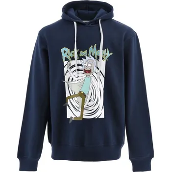 Chlapecká mikina Chlapecká tmavě modrá mikina s kapucí Rick and Morty Velikost: XL