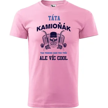 Pánské tričko DOBRÝ TRIKO Pánské tričko s potiskem Táta kamioňák Velikost: XL, Barva: Růžová