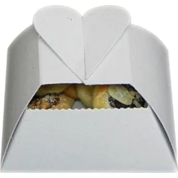 Jednorázové nádobí Svatební košíčky bílé srdíčko 50ks