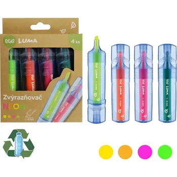 Zvýrazňovač ECO neon 4ks sada