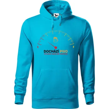 Pánská mikina DOBRÝ TRIKO Pánská mikina s potiskem Dochází pivo Velikost pánské mikiny: 2XL, Barva: Tyrkysová