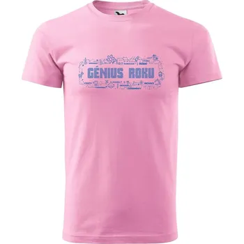 Pánské tričko DOBRÝ TRIKO Pánské tričko s potiskem Génius roku Velikost: L, Barva: Růžová