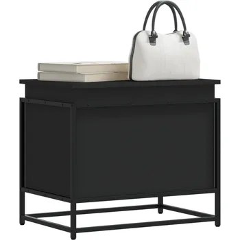 vidaXL Úložný box s víkem černý 60 x 40 x 51,5 cm kompozitní dřevo