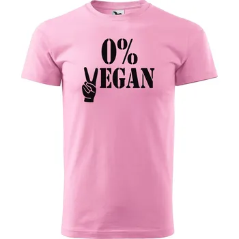 Pánské tričko DOBRÝ TRIKO Pánské tričko s potiskem 0%VEGAN černý potisk Velikost: XL, Barva: Růžová