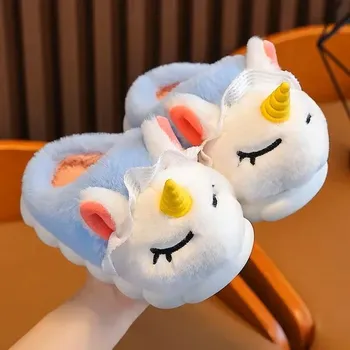 Dívčí obuv Unicorn (Jednorožci) Dětské bačkory "Jednorožec" s protiskluzem, vel. 22-37 Barva: modrá, Velikost: 24-25