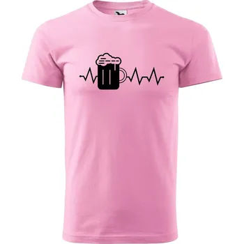 Pánské tričko DOBRÝ TRIKO Pánské tričko s potiskem Tep pivo Velikost: XL, Barva: Růžová