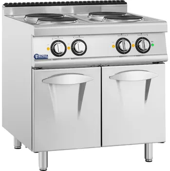 Sporák Royal Catering Elektrický sporák RCEC-80/700C4B stříbrná