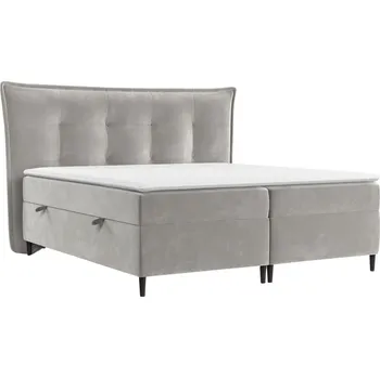 Postel Maison de Rêve Šedobéžová sametová postel boxspring SINAI 200 x 200 cm