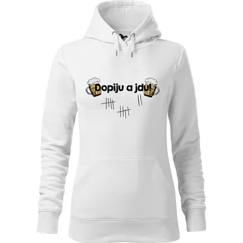 Dámská mikina DOBRÝ TRIKO Dámská mikina s potiskem Dopiju a jdu Velikost dámské mikiny: S, Barva: Bílá