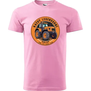 Pánské tričko DOBRÝ TRIKO Pánské tričko s potiskem Legendární chlap traktor Velikost: L, Barva: Růžová
