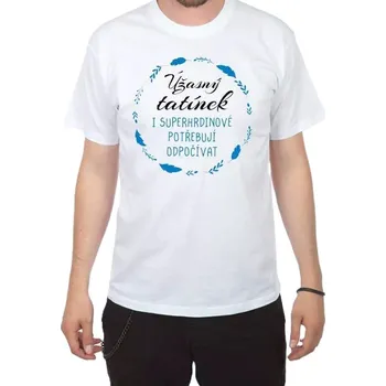 Pánské tričko Tričko - Úžasný tatínek superhrdina - bílé - XXL