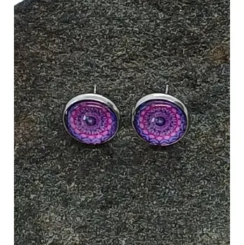 Náušnice Náušnice "Fialový dotek" - 12mm