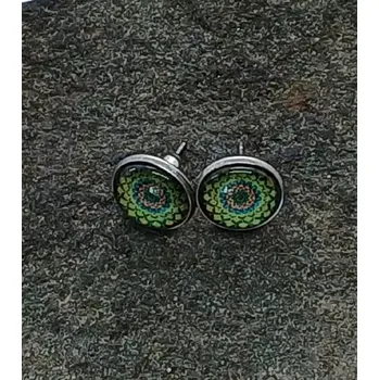 Náušnice Náušnice "Zelená harmonie" - 12mm