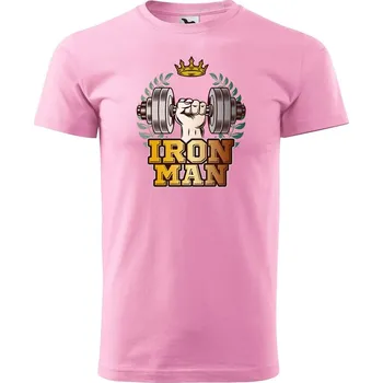 Pánské tričko DOBRÝ TRIKO Pánské tričko s potiskem Iron man Velikost: XL, Barva: Růžová