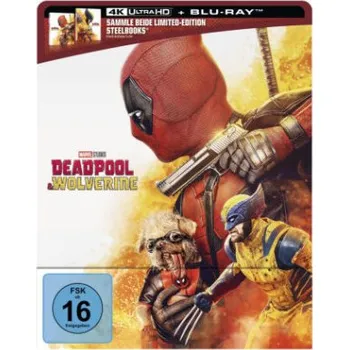 Blu-ray film Deadpool & Wolverine, 1 4K UHD-Blu-ray + 1 Blu-ray (Limited Steelbook "Deadpool") – Shawn Levy,Ryan Reynolds,Hugh Jackman,Emma Corrin (DE)