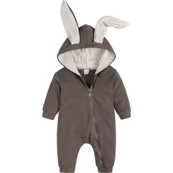 Kojenecký overall Dětský bavlněný overal Králíček Barva: čokoládová, Velikost: 18M