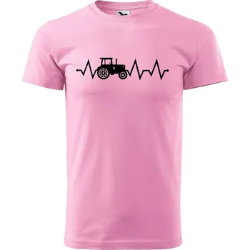 Pánské tričko DOBRÝ TRIKO Pánské tričko s potiskem Tep traktor Velikost: M, Barva: Růžová