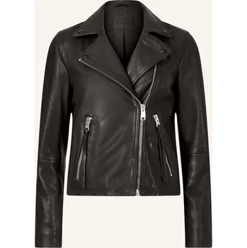 Dámský blejzr Allsaints Dámská Kožená Bunda Dalby, černá, 34