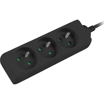 Napájecí kabel Prodlužovací kabel Lanberg PS0, 3 zásuvky, 1,5m, černá