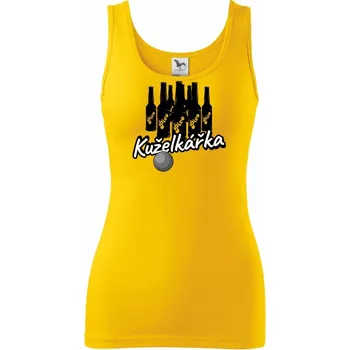 Dámské tričko Kuželkář / kuželkářka pivo - Dámské tílko - XL ( Žlutá )