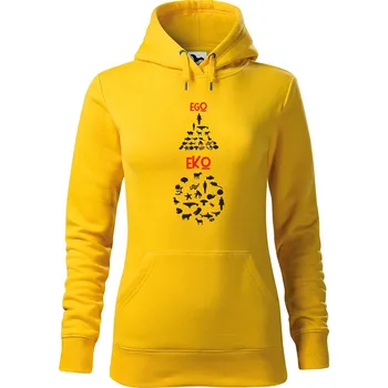Dámská mikina DOBRÝ TRIKO Dámská mikina s potiskem EGO EKO Velikost dámské mikiny: XS, Barva: Žlutá