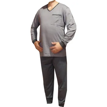 Pánské pyžamo xcena Bavlněné pánské pyžamo šedé Velikost: XXL