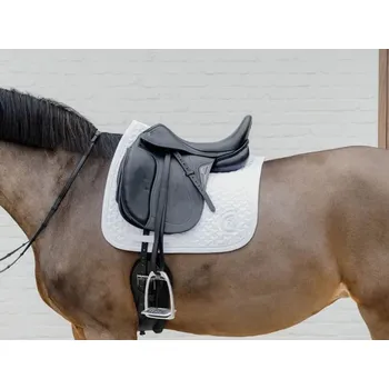 Drezurní podsedlová dečka KENTUCKY Plaited 3D Logo - bílá, FULL