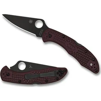 kapesní nůž Spyderco Delica 4 Lightweight Sprint Run, zavírací nůž s klipem, tmavě vínová C11BGBKP