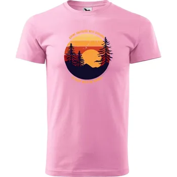 Pánské tričko DOBRÝ TRIKO Pánské tričko s potiskem Cestování Velikost: L, Barva: Růžová