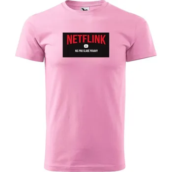 Pánské tričko DOBRÝ TRIKO Vtipné pánské tričko NETFLINK Velikost: XL, Barva: Růžová