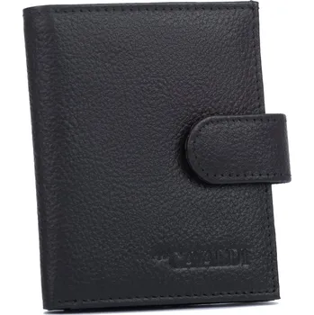 Ledvinka Kožené pouzdro na karty se zapínáním na patentky se systémem RFID