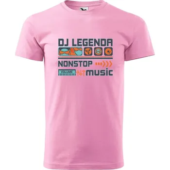 Pánské tričko DOBRÝ TRIKO Pánské tričko s potiskem DJ legenda Velikost: L, Barva: Růžová