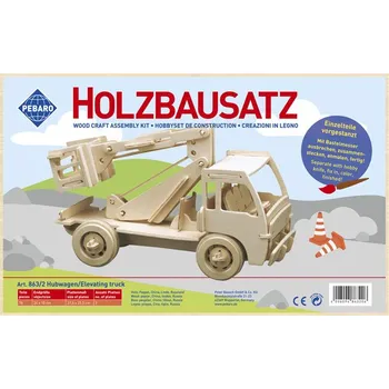 ostatní stavebnice Pebaro - stavebnice dřevěná - auto se zvedací plošinou
