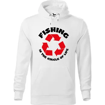 Pánská mikina DOBRÝ TRIKO Pánská mikina s potiskem Fishing Velikost pánské mikiny: L, Barva: Bílá