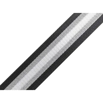 Hladký oboustranný popruh s lurexem šíře 38 mm