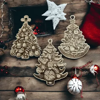 JarisWood Vánoční ozdoba stromeček 2 Varianta: Sada 3 stromečků