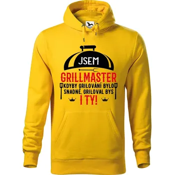 Pánská mikina DOBRÝ TRIKO Pánská mikina s potiskem Jsem grillmaster Velikost pánské mikiny: L, Barva: Žlutá
