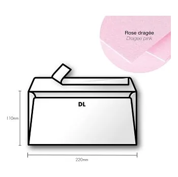 Obálka Papírová obálka Pollen DL 110x220mm – Dragee pink (Papírová obálka Pollen DL 110x220mm – Dragee pink)