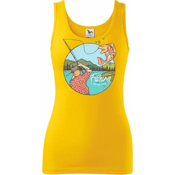 Dámské tričko Fishing ovál - Dámské tílko - 2XL ( Žlutá )