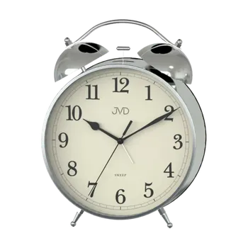 Budík Ručkový netikající tichý budík s mechanickým zvoněním JVD SRP2107.1